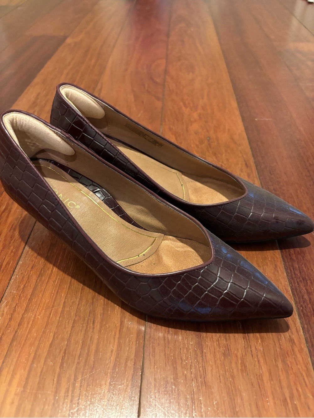 Classic Pointed-Toe Women’s Flats in wine